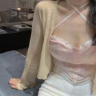 Halter-neck Silky Camisole Top / Pencil Skirt