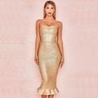 Midi Mermaid Glitter Tube Dress