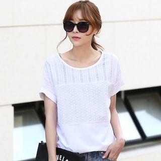 Floral Panel Short-sleeve T-shirt