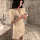 Tweed Short-sleeve A-line Dress