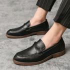 Braided Trim Twisted Panel Faux-leather Loafers