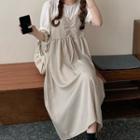 Short Sleeve Two Tone A-line Dress