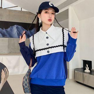 Mock Two-piece Sailor Collar Sweatshirt