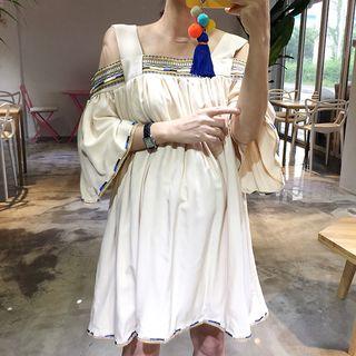 Off-shoulder Embroidered Dress