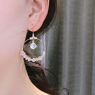 Rhinestone Faux Crystal Hoop Dangle Earring