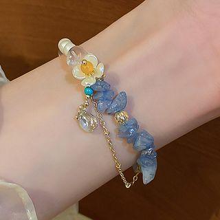 Agate Bead Freshwater Pearl Bracelet