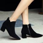 Genuine Leather Pointed Ankle Boots