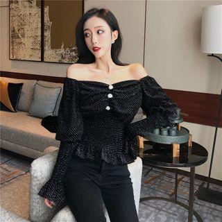 Off-shoulder Shirt Black - M