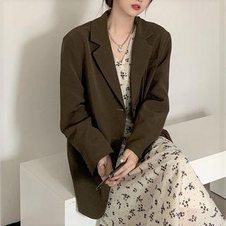 Long-sleeve Floral A-line Dress / Blazer