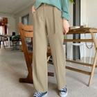 Band-waist Wide-leg Dress Pants With Belt