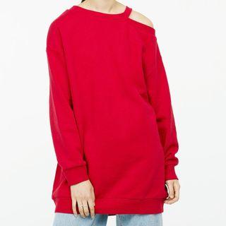 Cold-shoulder Oversize Pullover