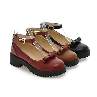 Ribbon Ankle-strap Platform Shoes