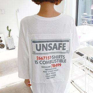 Round-neck Letter Print T-shirt Dress