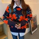 Floral Pattern Sweater / Long-sleeve Shirt