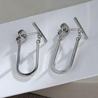 U Shape Alloy Dangle Earring 1 Pair - Silver - One Size