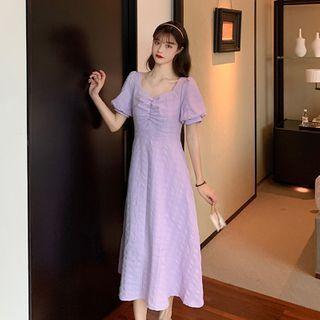 Puff-sleeve A-line Midi Dress / Top