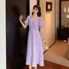 Puff-sleeve A-line Midi Dress / Top