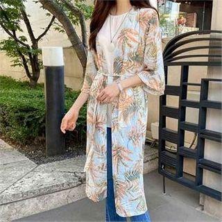 Open-front Pattered Robe Cardigan