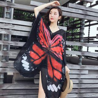 Set: Plain Bikini + Print Cover Up