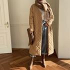 Long Quilting Coat With Sash