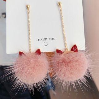 Pom Pom Drop Sterling Silver Ear Stud