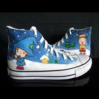 Christmas Messenger High-top Canvas Sneakers