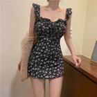 Ruffled Floral Swim Dress