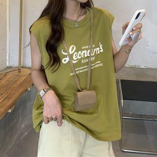 Lettering Tank Top Green - One Size