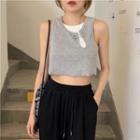 Mock Two-piece Cut-out Tank Top