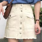 A-line Buttoned Mini Skirt