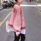 Mock Two-pieces Baseball Jacket
