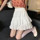 High-waist Ruffle Semi Skirt