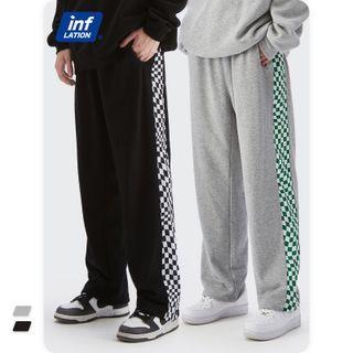 Checkerboard Straight-cut Sweatpants