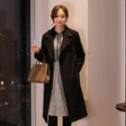 Long Wool Blend Coat With Sash