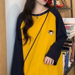 Raglan Long-sleeve T-shirt Yellow - One Size