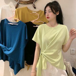 Tie-front Short-sleeve Mini T-shirt