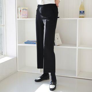 Button-trim Wide Dress Pants