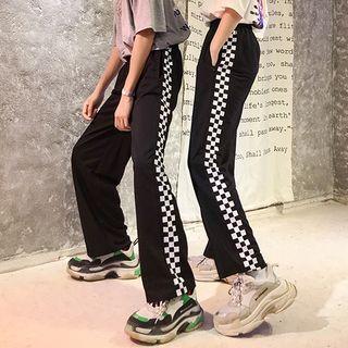 Couple Matching Check-trim Sweatpants