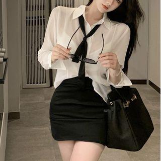 Tie-neck Shirt / Skort