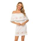 Off-shoulder Flower Printed A-line Dress