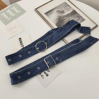 Metal Buckled Denim Belt