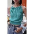 Halter Cable Knit Camisole Top