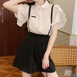 Short-sleeve Ruffle Shirt / Jumper Shorts