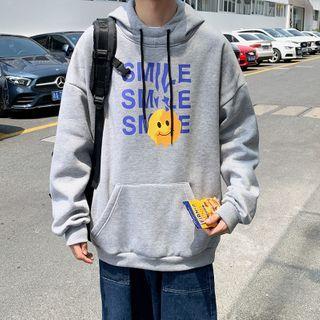 Smiley Face Printed Hooded Pullover