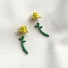 Glaze Rose Earring 1 Pair - Green - One Size