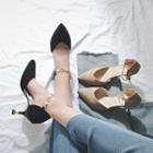 Chained Ankle Strap Kitten Heel Pumps