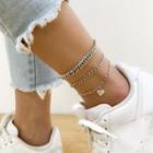 Set Of 3: Chunky Alloy Anklet (various Designs)