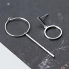 925 Sterling Silver Circle Non-matching Earring