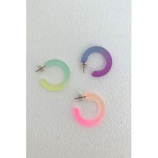 Neon-gradation Hoop Earrings