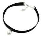 Faux-pearl Charm Satin Choker